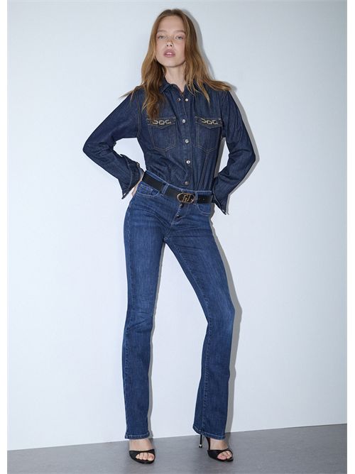 Jeans bootcut con bottoni gioiello LIU JO | UF6025D0328/79114